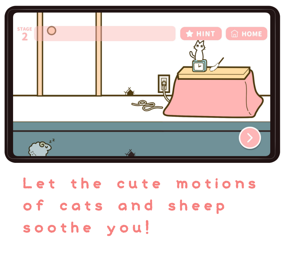 You can enjoy various motions of cats and sheep♪